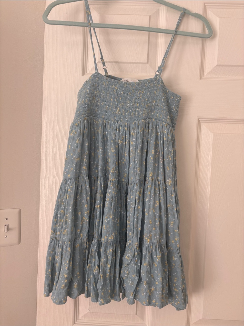 Women's Blue Floral Tiered Sundress - oak+Fort